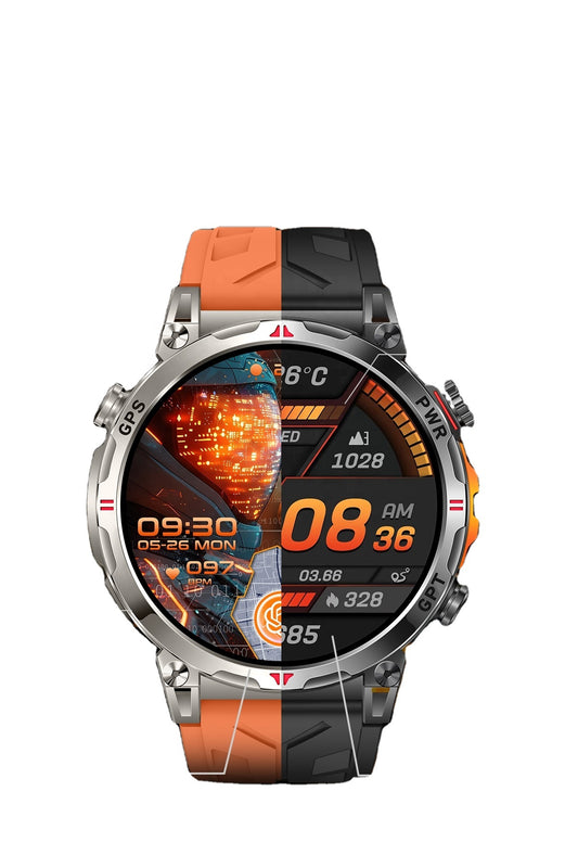 2026 KC93 montre intelligente GPS pour hommes 1.56 pouces AMOLED écran calendrier AI Assistant vocal heure mondiale Fitness Tracker Dafit