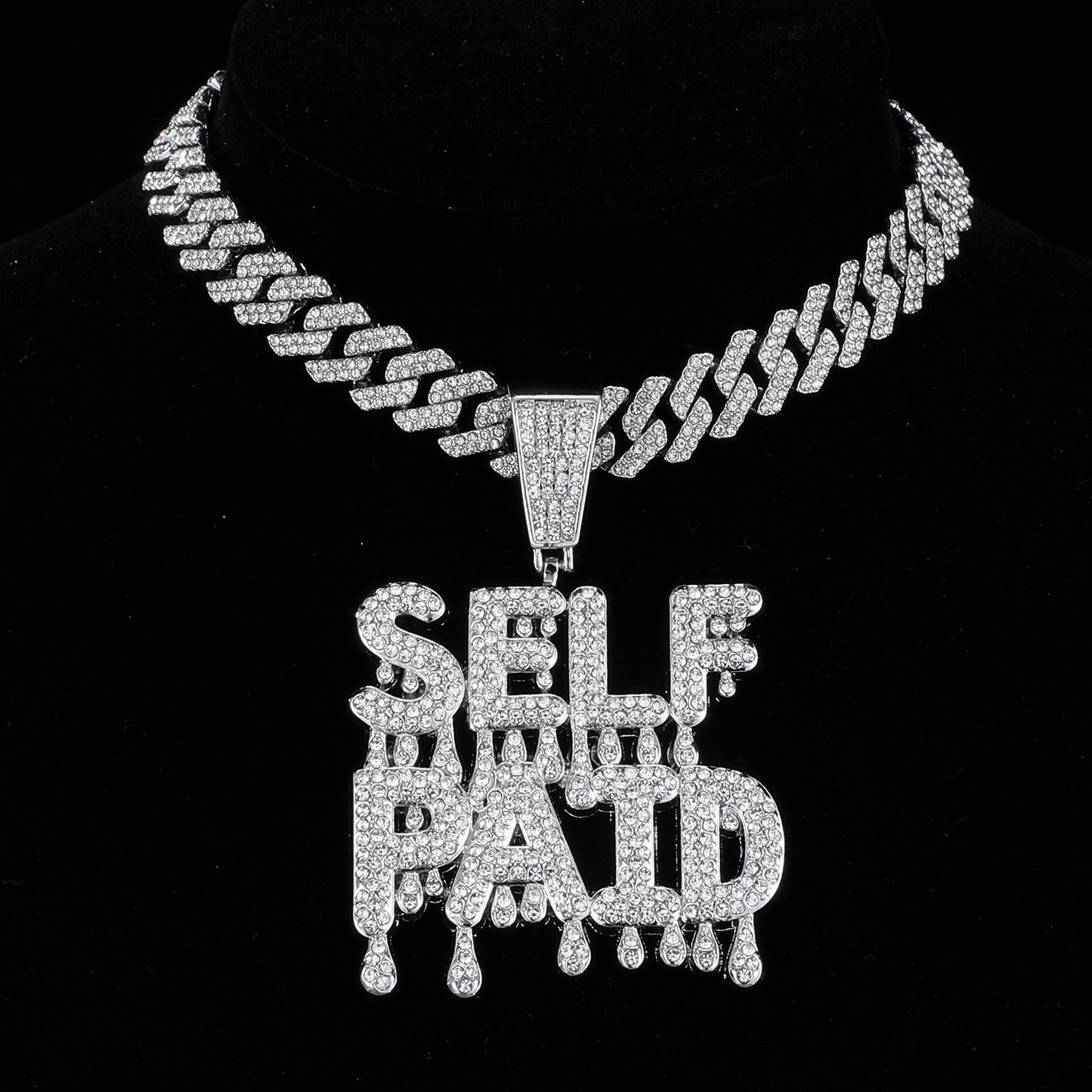 Bijoux hip-hop plaqués or 18 carats pour homme collier pendentif chaîne à maillons cubains