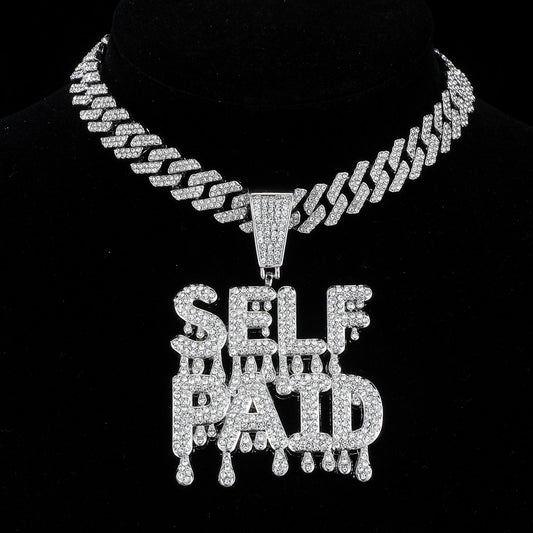 Bijoux hip-hop plaqués or 18 carats pour homme collier pendentif chaîne à maillons cubains